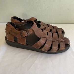 MEPHISTO Sam Brown Leather Fisherman Comfort Sandal Shoe Men's 44, US 10.5-11